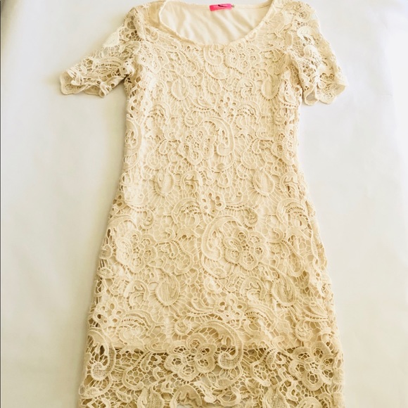 Isaac Mizrahi Cream Crochet Lace Dress - Women’s 4 - Picture 1 of 4
